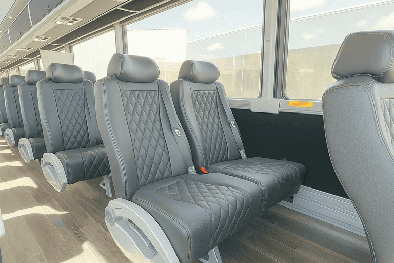 interior of Kissimmee Minibus Company charter bus