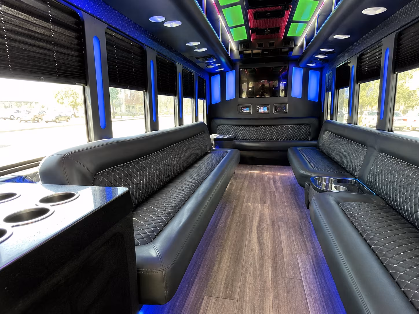 kissimmee 15 passenger party bus inside