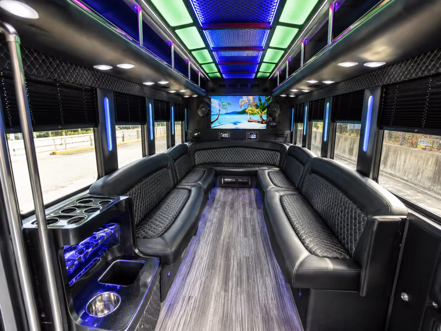 kissimmee 18 passenger party bus inside