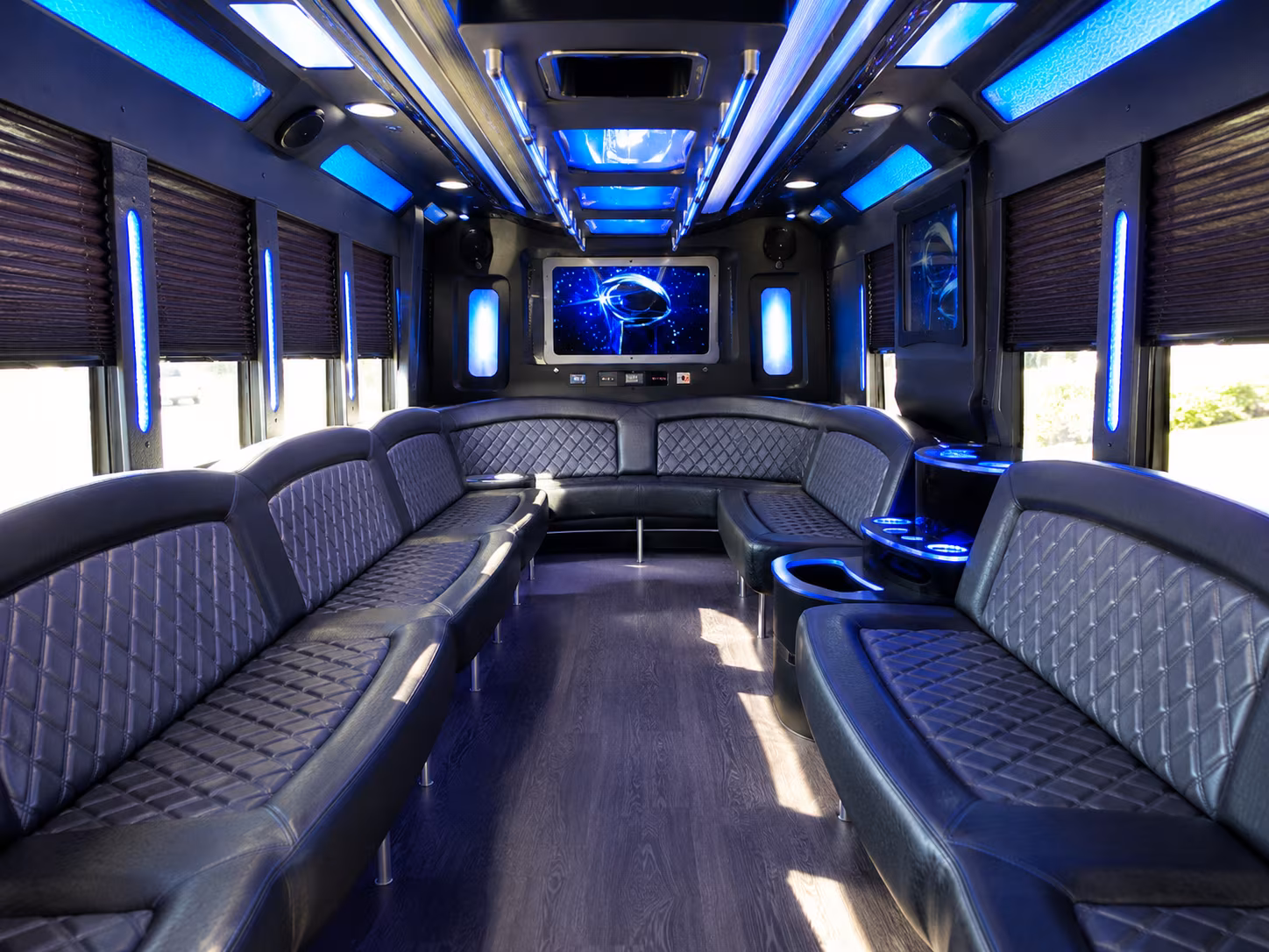 kissimmee 28 passenger party bus inside